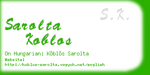sarolta koblos business card